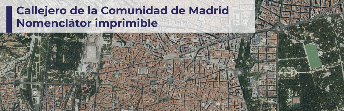 Callejero de la Comunidad de Madrid: Nomenclátor imprimible